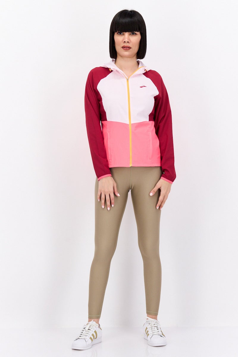 Brooks جاكيتات تدريب بأكمام طويلة للنساء، مارون - Image 4