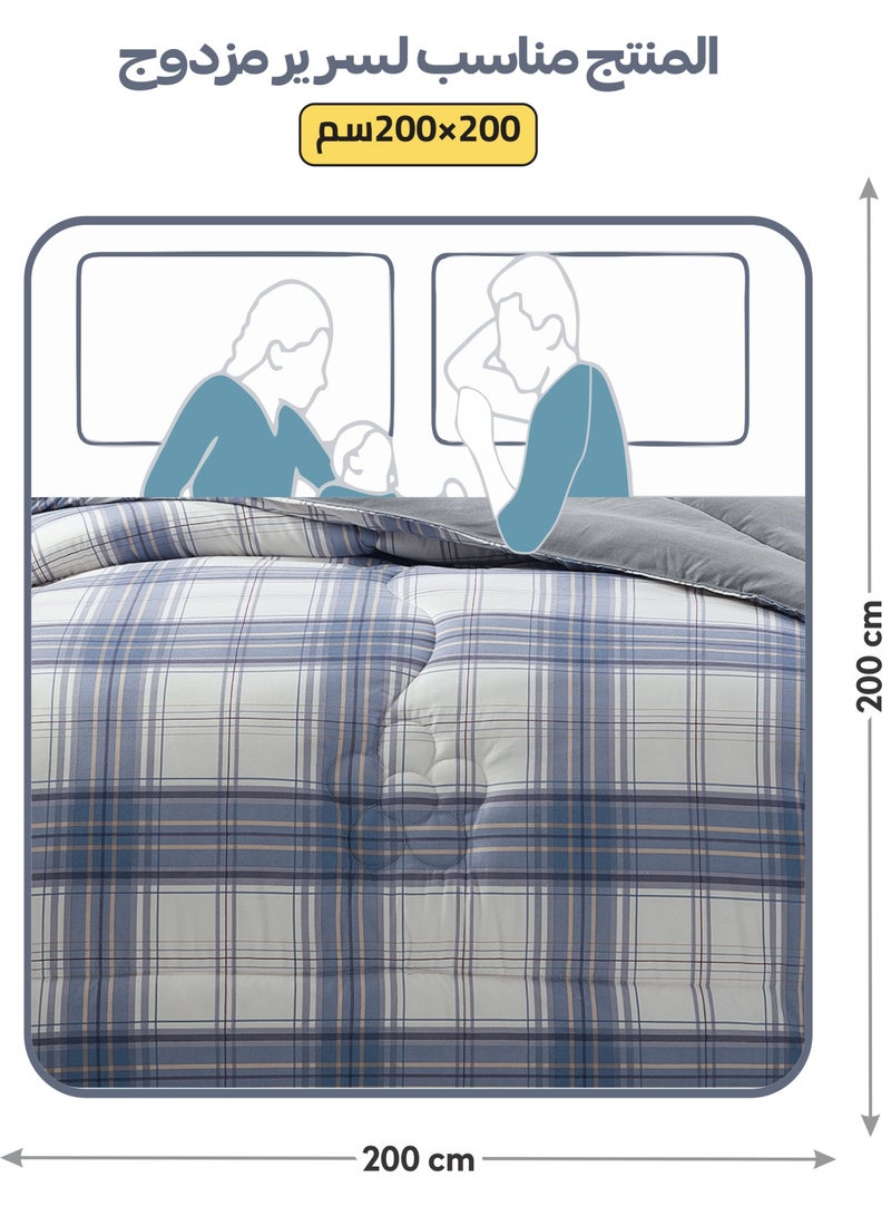 Donetella Bedding Comforter Set King Size, 6-Pcs Bed Set Fits 200x200 Cms -Printed Bedding Set-All Season- Brushed Microfiber (طقم مفرش سرير فندقي)  - Image 4