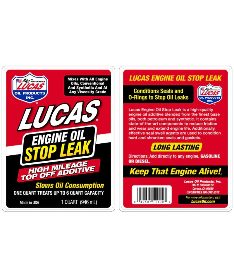 Lucas Oil 11100 Engine Oil Stop Leak Top Off Additive - 1 Quart - Image 2