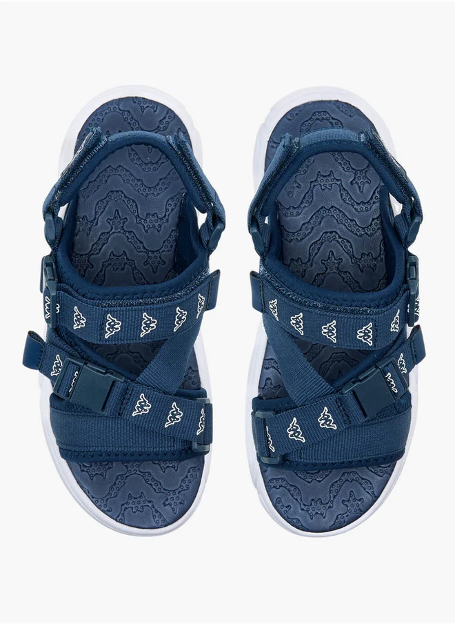 Kappa Boys' Logo Print Floaters with Hook and Loop Closure