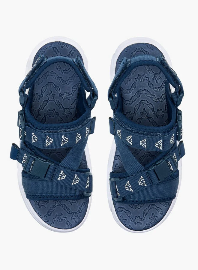 Kappa Boys' Logo Print Floaters with Hook and Loop Closure