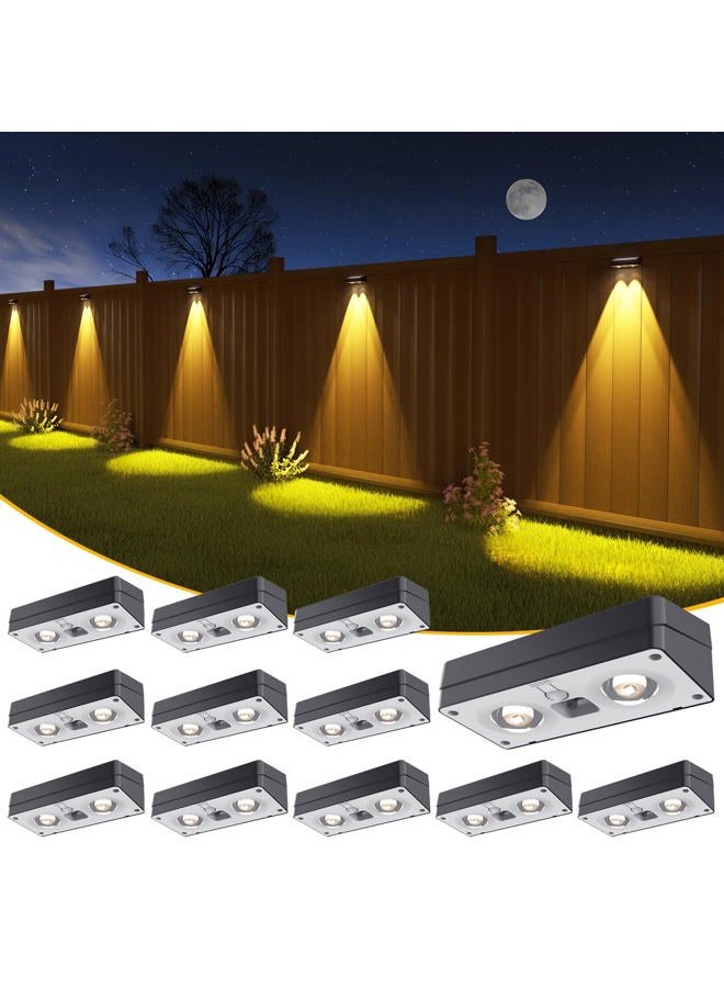 JOFIOS Solar Fence Lights 12 Pack, 50 Lumens Outdoor Fence Solar Lights with 12 Modes RGB Color Glow LED Solar Lights Outdoor Waterproof, Solar Lights for Patio, Backyard, Deck, Fence, Railing. - Image 1