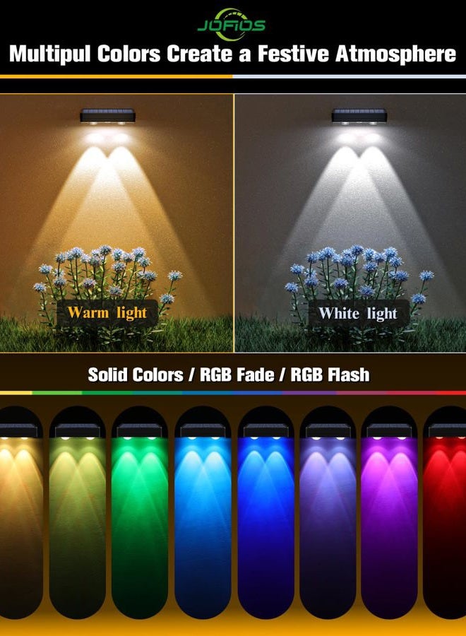 JOFIOS Solar Fence Lights 12 Pack, 50 Lumens Outdoor Fence Solar Lights with 12 Modes RGB Color Glow LED Solar Lights Outdoor Waterproof, Solar Lights for Patio, Backyard, Deck, Fence, Railing. - Image 4