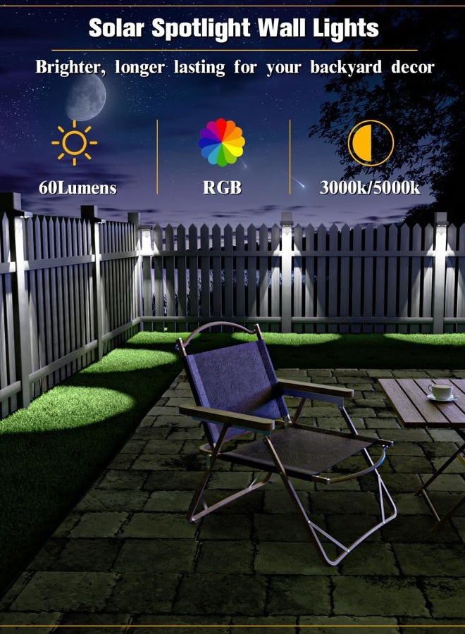 JOFIOS Solar Fence Lights 12 Pack, 50 Lumens Outdoor Fence Solar Lights with 12 Modes RGB Color Glow LED Solar Lights Outdoor Waterproof, Solar Lights for Patio, Backyard, Deck, Fence, Railing. - Image 2