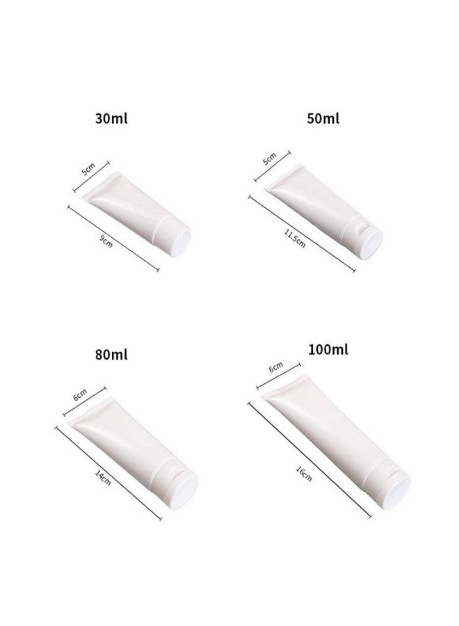 Quupy 20Pcs 100ml/3.4oz Empty Refillable Plastic Squeeze Cosmetic Soft Tube Bottles with Flip Cap Makeup Travel Sample Packing Storage Toiletries Container Vial for Facial Cleaner Body Lotion - Image 2