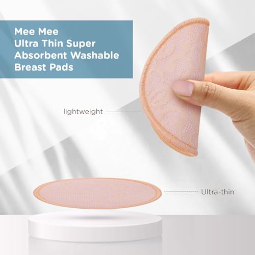 Mee Mee Reusable Cotton Maternity Breast Pads for Feeding Mothers (6 Pcs, White) | Washable,Absorbent Nursing Pads | Leak-Proof,Discreet Fit | Anti-Bacterial, Bamboo Rayon Pads,Dermatologically Tested - Image 2