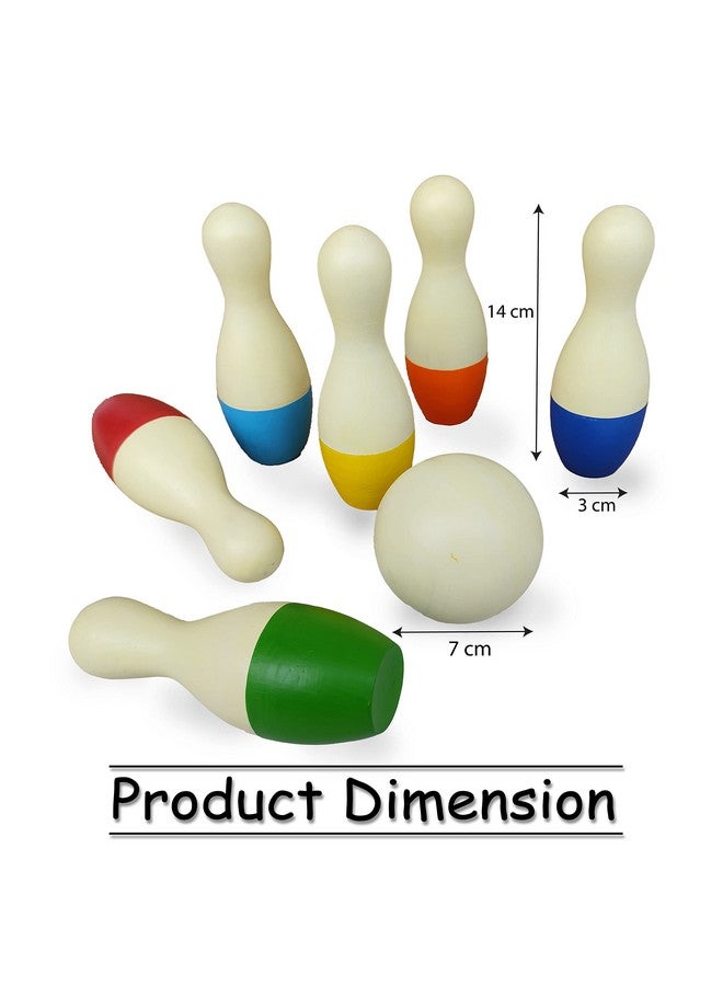 WONDRBOX Wooden Mini Bowling Pins Toy Birthday Gifts Set for Kids Age 1 2 3 4 5 | Eco-Friendly and Non-Toxic | Learning Montessori Toy for Kids - Image 4