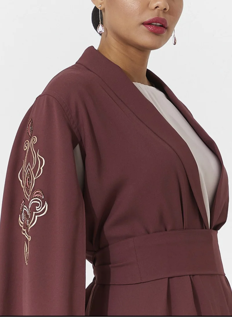 Rosette Abaya Maroon Royal