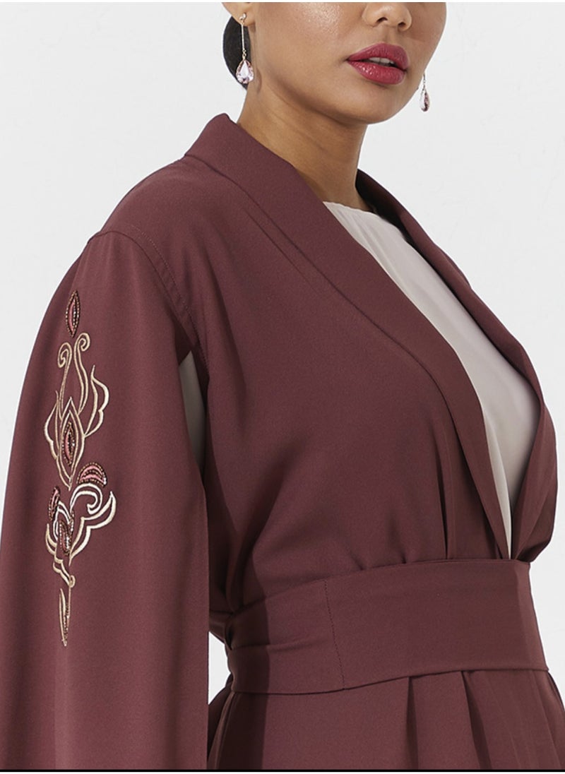 Rosette Abaya Maroon Royal  - Image 5