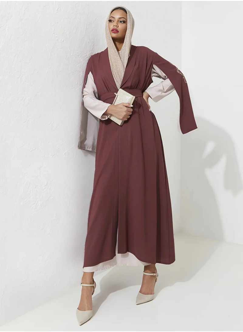 Rosette Abaya Maroon Royal