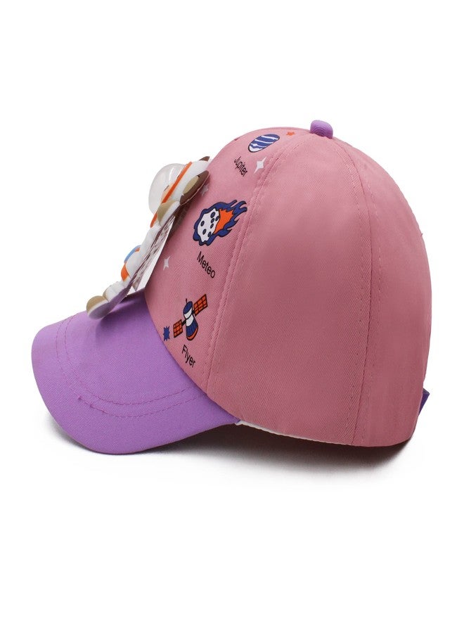 VRITRAZ Polyester Astrobear Cartoon Character Printed Little Cap For Kids, Baby Girls & Boys 3-12 Years (Pink) - Image 5