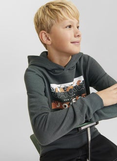 Jack & Jones Junior Kids Logo Print Pull Over Hoodies  - Image 3