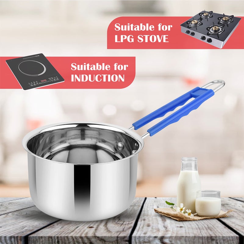 AXIOM Saucepan Stainless Steel with Soft Handle. Induction & Gas Compatible Milk Pan| Tea pan 2 liters - Image 2