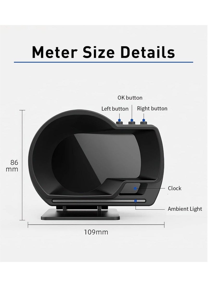 Generic - A500 Car HUD Display, OBD+GPS Smart Gauge High Definition Speedometer Car Diagnostic Tool, OBD Fault Code Elimination Safe Driving Computer, Overspeed Fault Alarm, for All Vehicles - Image 1