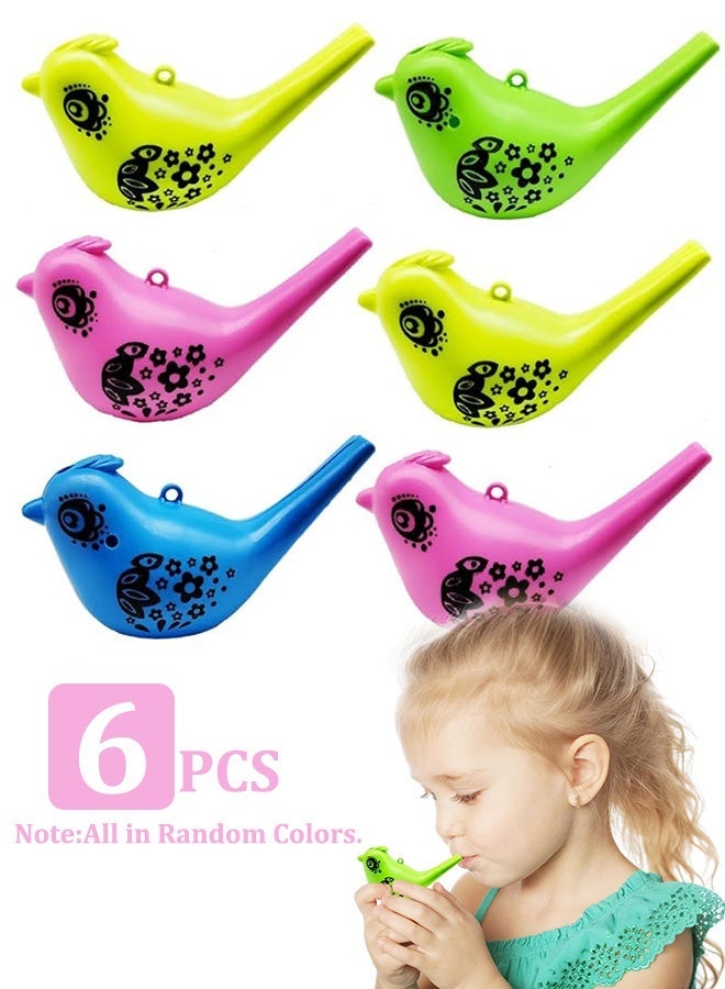 6PCS Kids Bird Water Whistles, Novelty Water Warbler Musical Toy for Birthday Party Goodie Bag Fillers Random Color - Image 1