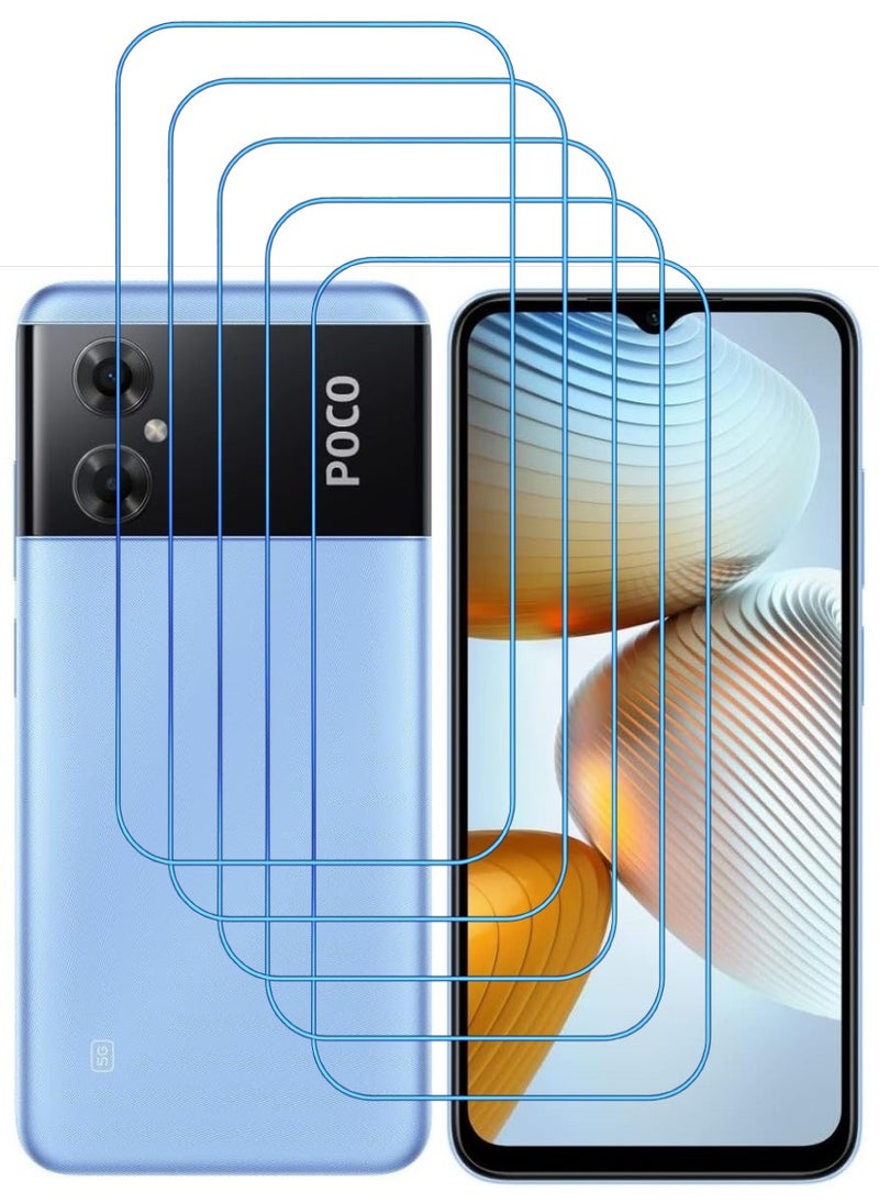 ACLIX 5 Pieces Antistatic ESD Dustproof Premium Quality High Definition Clear Tempered Glass Screen Protector Designed For Xiaomi Poco M4 5G - Image 1