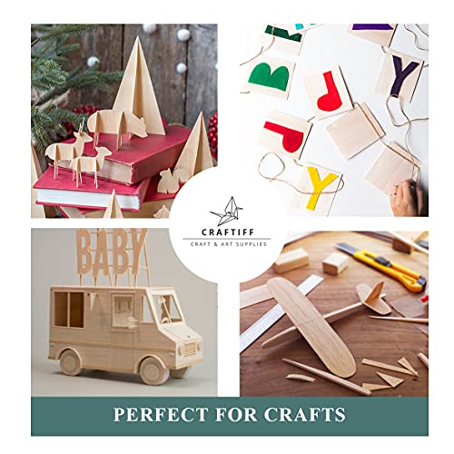 Craftiff Balsa Wood Sheets 1/8" Inch Thick 12" x 4" Unfinished Wooden Board by Craftiff (5 Pack) - Image 4