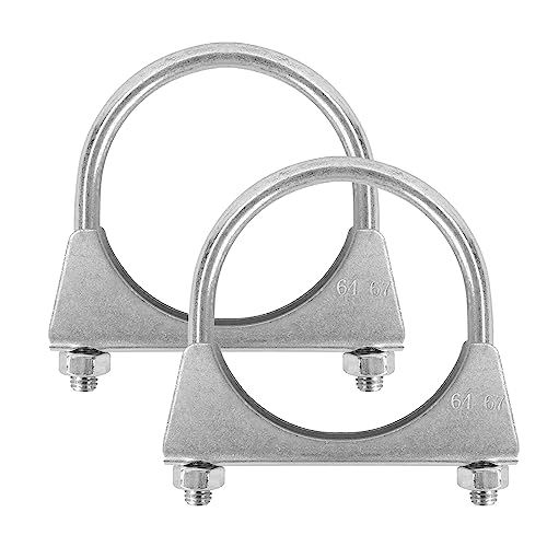 GESEXI 25 Ushaped Exhaust Pipe Clamp Mild Steel Muffler Exhaust Clamps with AntiRust Coat Pack of 2 - Image 1