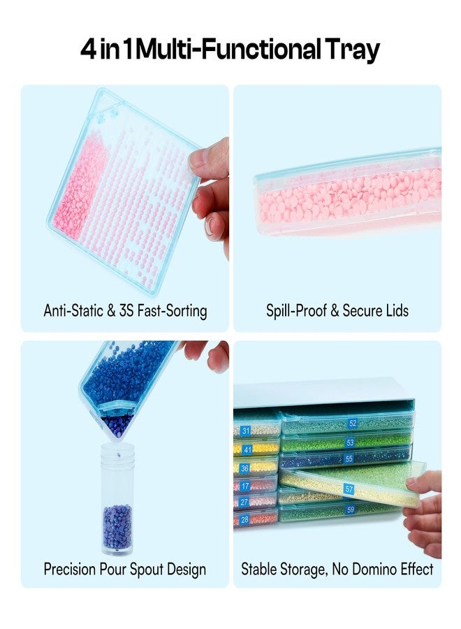 Caydo 16 PCS Diamond Art Storage Trays, 2-in-1 Diamond Art Accessories with Lids for Diamond Arrangement & Storage - Image 2