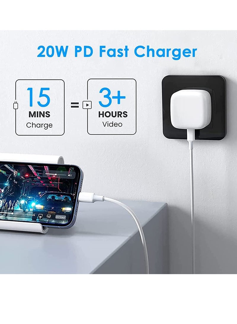 Generic - 20W PD Type C Power Block Wall Charger Plug Adapter with 3M USB-C to Lightning Cable Compatible with iPhone 14/13/11/X/XS/iPad - Image 1
