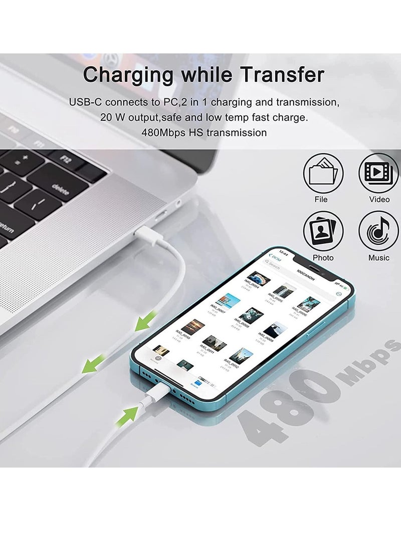 Generic - 20W PD Type C Power Block Wall Charger Plug Adapter with 3M USB-C to Lightning Cable Compatible with iPhone 14/13/11/X/XS/iPad - Image 1