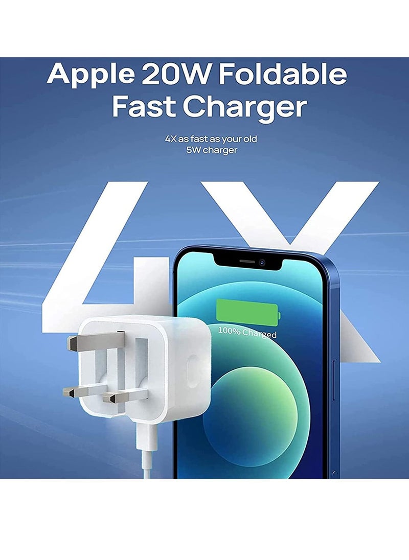 Generic - 20W PD Type C Power Block Wall Charger Plug Adapter with 3M USB-C to Lightning Cable Compatible with iPhone 14/13/11/X/XS/iPad - Image 1
