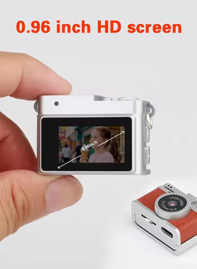 Generic Mini Retro Camera,1080P Keychain Camera, Vintage Tiny Digital Video Recorder with 64GB Card, 0.96'' HD Retro Snap Micro Recorder for Travel Study, Brown - Image 3