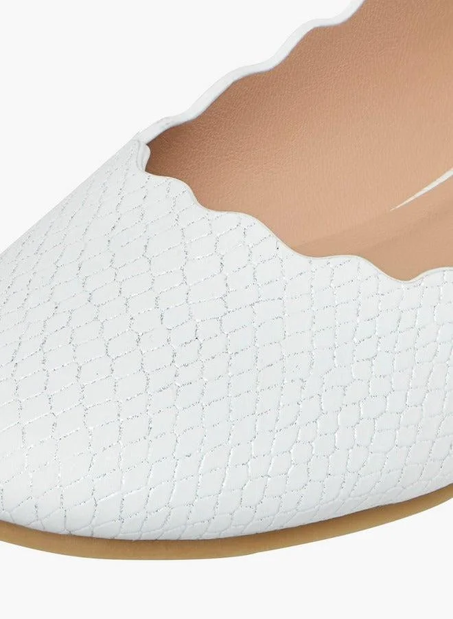 Little Missy  Textured Slip-On Ballerina Shoes  | Best Price UAE