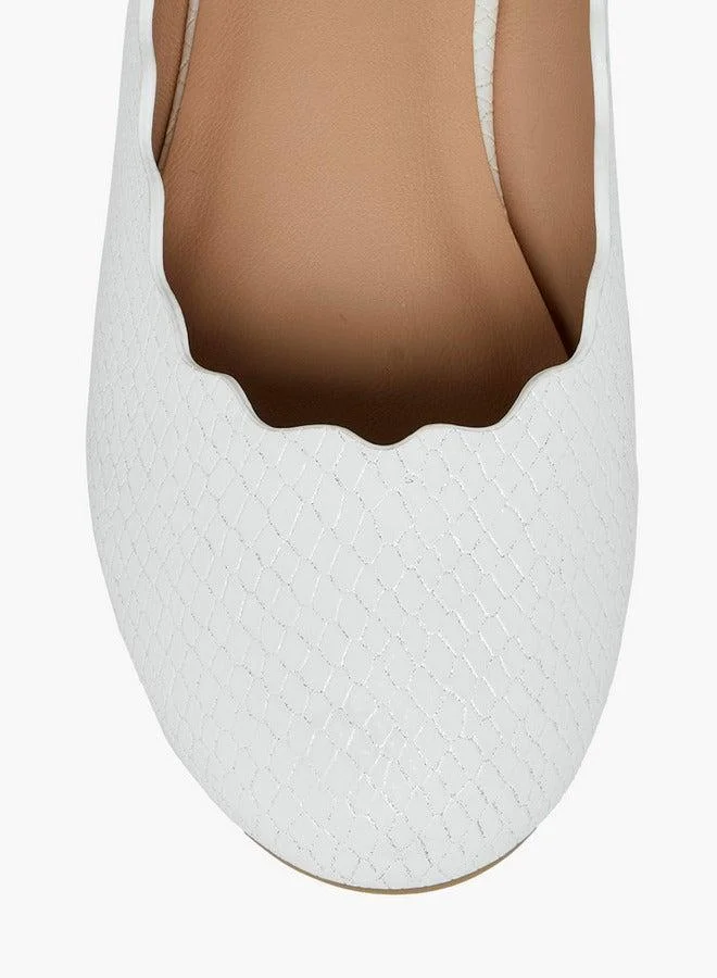Little Missy  Textured Slip-On Ballerina Shoes  | Best Price UAE