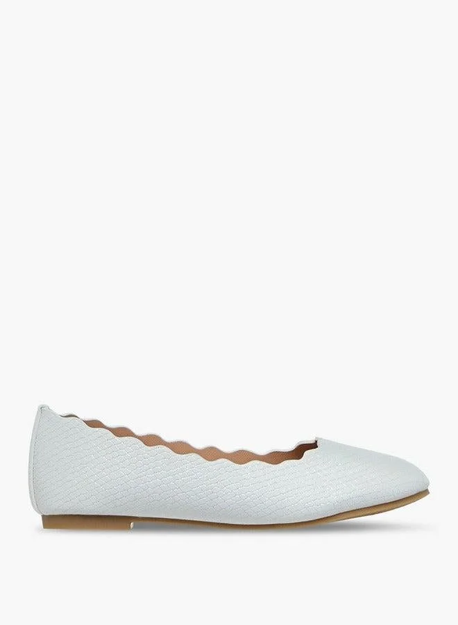 Little Missy  Textured Slip-On Ballerina Shoes  | Best Price UAE
