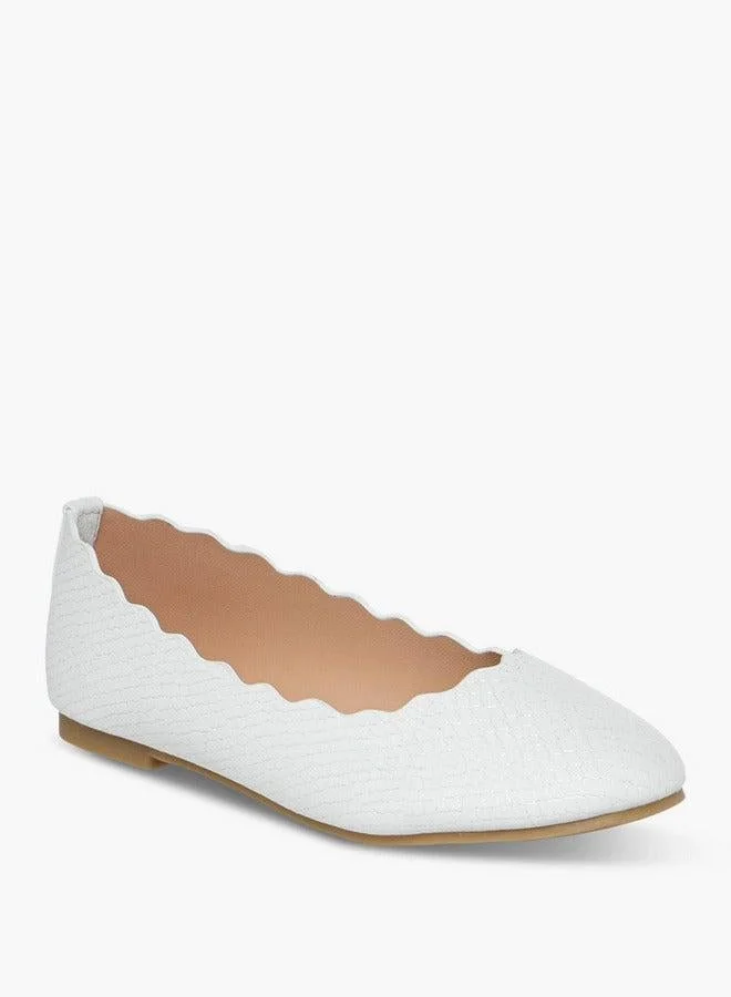 Little Missy  Textured Slip-On Ballerina Shoes  | Best Price UAE