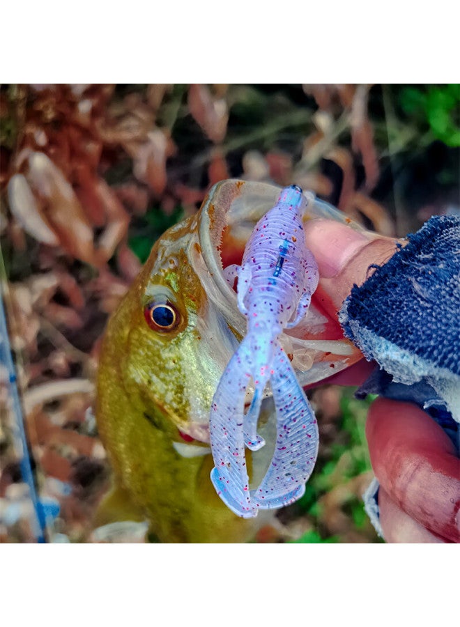 King Lure King Soft Bait Floating Shrimp Nede Fishing Set For Black Pit Fishing, Bass And Mandarin Fish, Shrimp-shaped Soft Worm 76mm-04 Brown Orange - Image 5