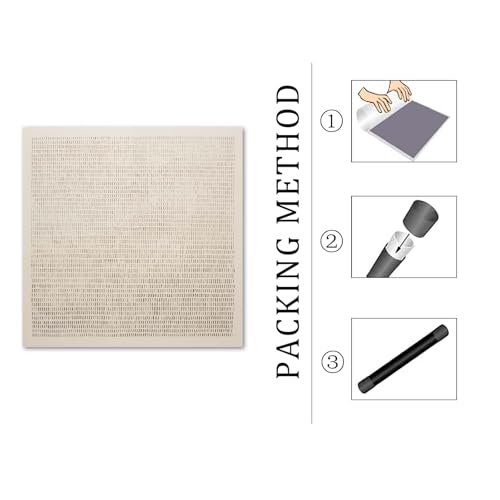 Ecyanlv Abstract Beige Canvas Wall Art Wabi Sabi Art Prints Beige and Brown Minimalist Painting Neutral Abstract Posters Square Neutral Wall Art Abstract Texture Painting for Living Room 16x16inch Frameless - Image 5