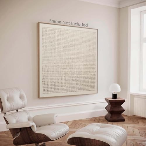 Ecyanlv Abstract Beige Canvas Wall Art Wabi Sabi Art Prints Beige and Brown Minimalist Painting Neutral Abstract Posters Square Neutral Wall Art Abstract Texture Painting for Living Room 16x16inch Frameless - Image 4