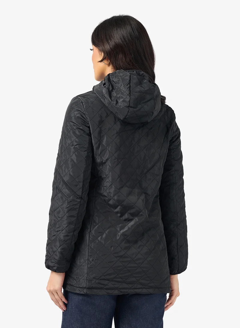 ELLA Quilted Longline Hood Jacket