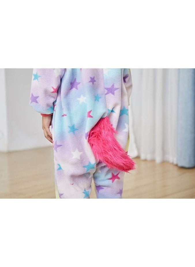 Generic - Colorful Onesie Unicorn Pajamas, Cute Cartoon Animal Nightgown, Warm Lounging Sleepwear for Kids, Soft Unicorn Sleepsuit, Comfortable High-quality Flannel - Image 1