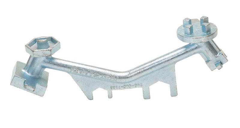 Vestil BNW-I-W Polished Zinc Cast Steel Drum Bung Nut Wrench with Angled Handles, 12" Length - Image 3