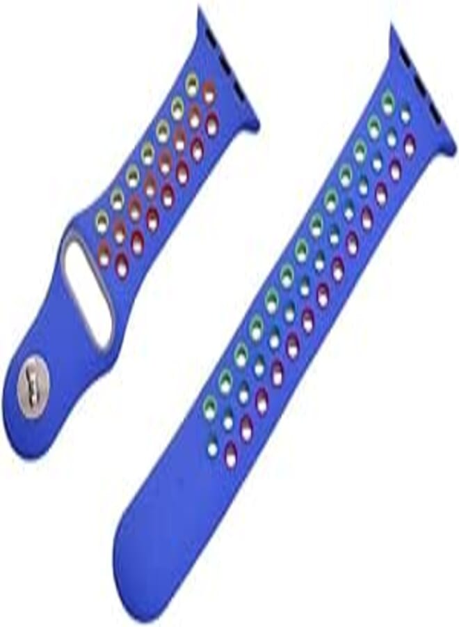 Generic Silicone Adjustable And Expandable Watch Strap With Holes Design For Unisex Compatible With Smart Watches 38/40L - Multi Color