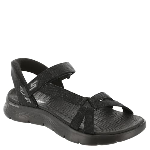 Skechers Women's GO Walk Flex Sandal - Illuminate Hands Free Slip-ins Fisherman, Black, 5 - Image 1
