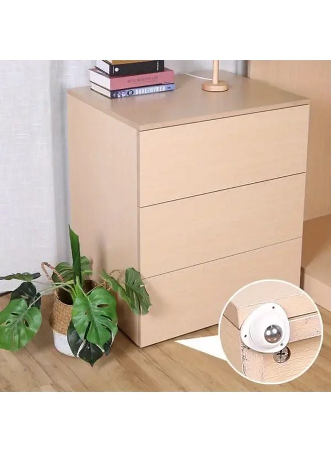 4Pcs White Nylon Rolling Wheels 360 Swivel Heavy Duty For Home Appliances - Image 4