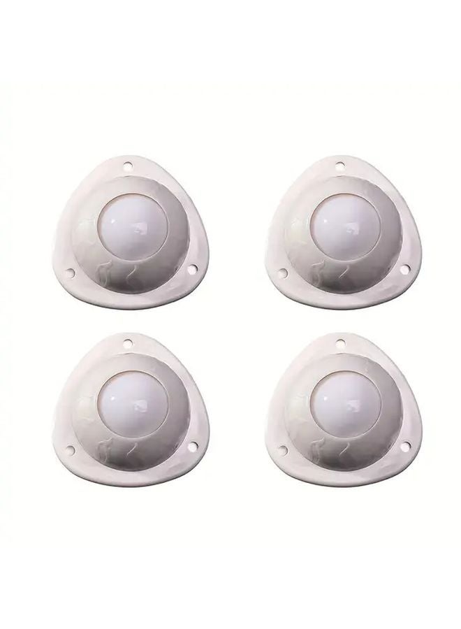 4Pcs White Nylon Rolling Wheels 360 Swivel Heavy Duty For Home Appliances - Image 1