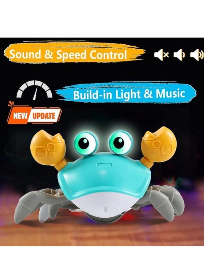 Electric Runaway Crab Crawling Crab Baby Toy, Tummy Time Moving Toy with Obstacle Avoidance, Sensory Walking Crab Toy for Kids Up to 3-12 Months - Image 2