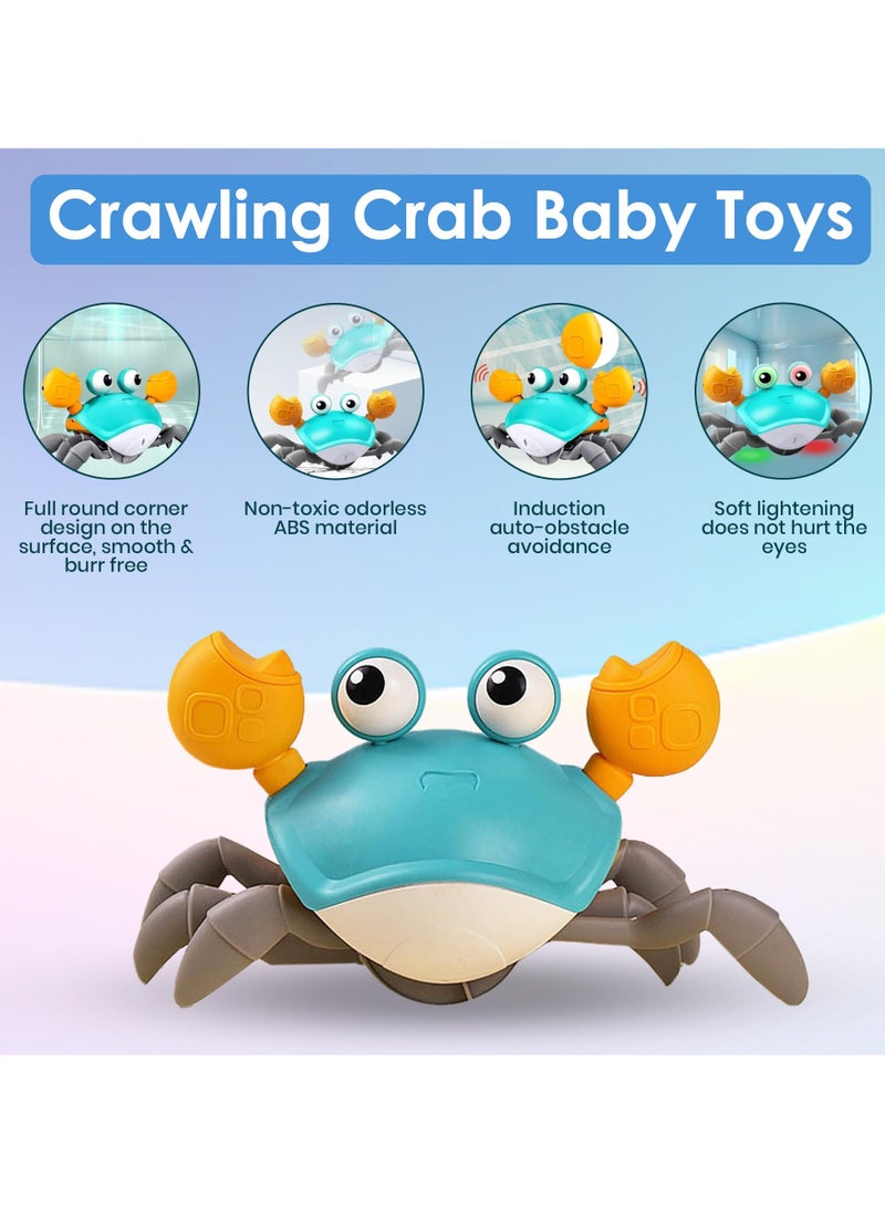 Electric Runaway Crab Crawling Crab Baby Toy, Tummy Time Moving Toy with Obstacle Avoidance, Sensory Walking Crab Toy for Kids Up to 3-12 Months - Image 3