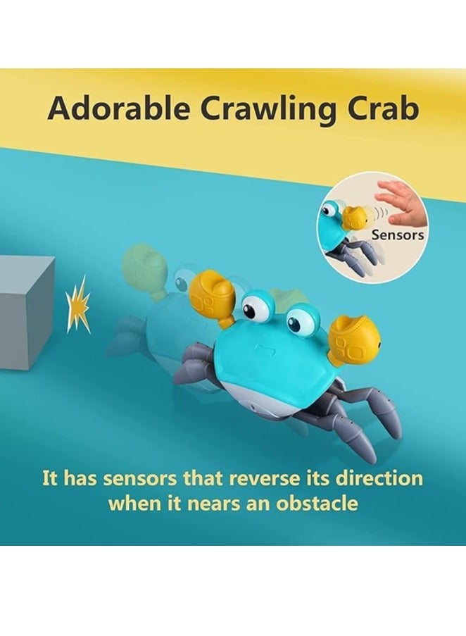 Electric Runaway Crab Crawling Crab Baby Toy, Tummy Time Moving Toy with Obstacle Avoidance, Sensory Walking Crab Toy for Kids Up to 3-12 Months - Image 4