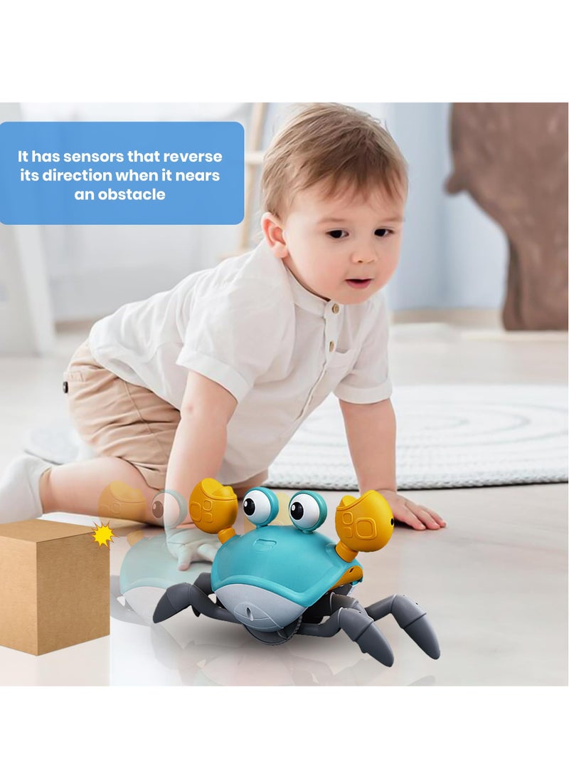 Electric Runaway Crab Crawling Crab Baby Toy, Tummy Time Moving Toy with Obstacle Avoidance, Sensory Walking Crab Toy for Kids Up to 3-12 Months - Image 5