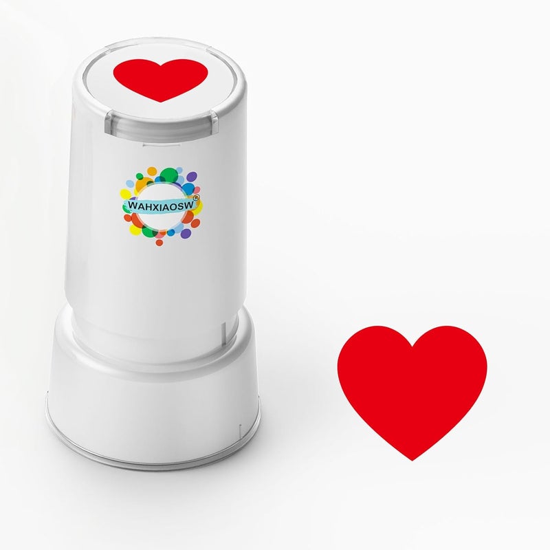 WAHXIAOSW Self-Inking Heart Stamp for Teachers, Hand Stamps for Events and Classroom, Teacher Stamps for School, Greeting Cards, and Scrapbooks - Image 1