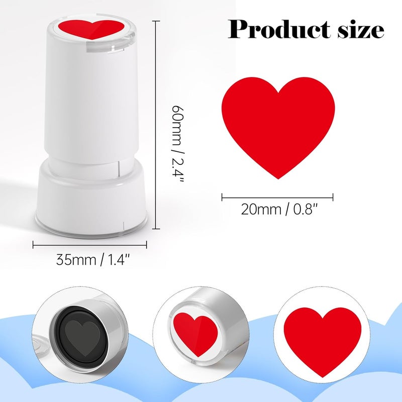 WAHXIAOSW Self-Inking Heart Stamp for Teachers, Hand Stamps for Events and Classroom, Teacher Stamps for School, Greeting Cards, and Scrapbooks - Image 2