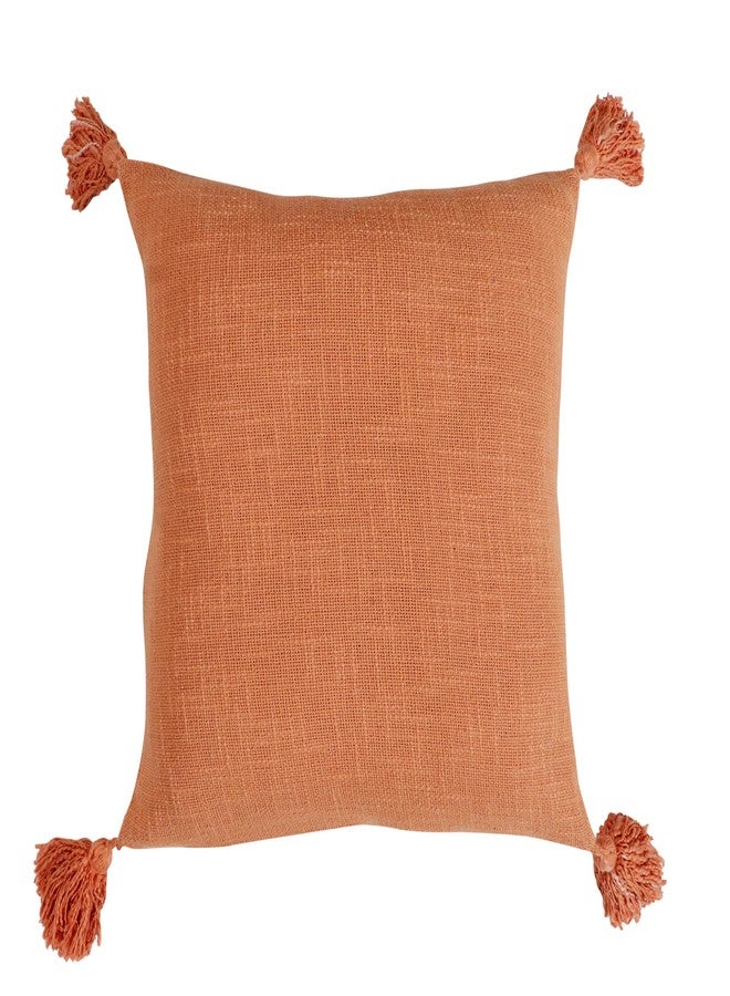 RD TREND® Premium 100% Cotton Charm Tassel Cushion Cover 16 Inch x 16 Inch, Aesthetic Hand Tufting Cushion Cover Set of 2 for Couch Sofa, Bedroom, Living Room (Rust) - Image 2