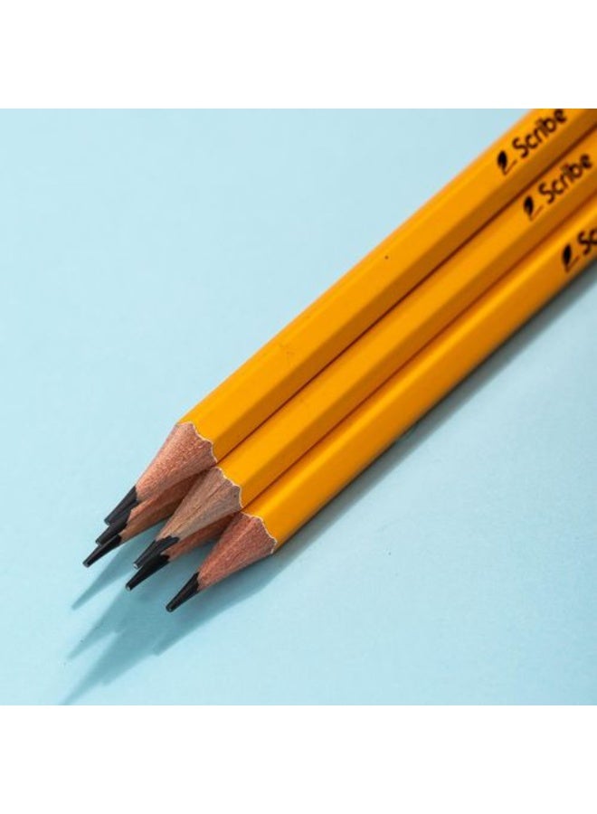 Deli C003-HB Scribe Graphite Pencil Pack of 12 - Yellow - Image 1