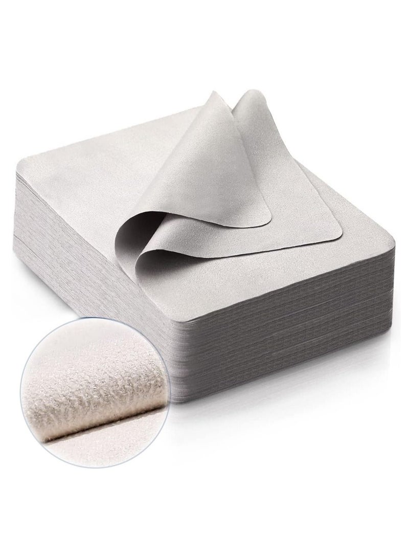 SYOSI Eyeglasses Cleaning Cloth, Lens Clean Cloth Suede Clean Cloth for Eyeglasses, Lenses, Phones, Screens, Camera (50 PCS, Grey) - Image 1